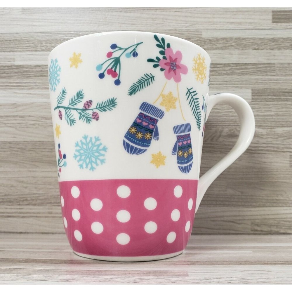 Matilda Jane Holiday Winter Christmas 12 oz. Coffee Mug Cup White & Pink